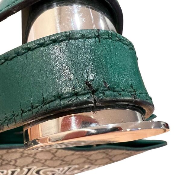 Gucci GG Supreme Monogram L'Aveugle Par Amour Print Vertical Tote Emerald Green - Picture 13 of 13